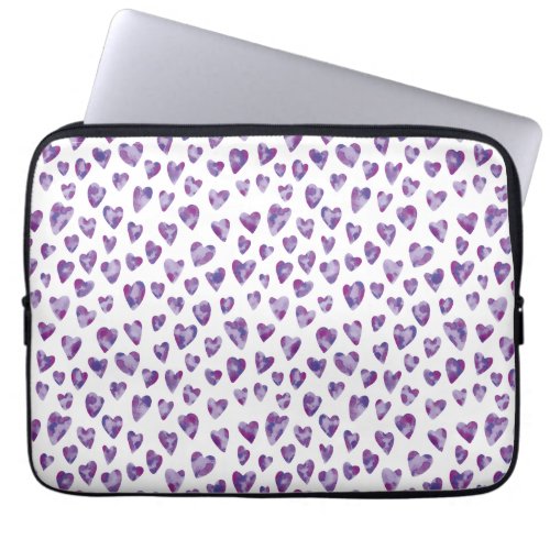 Purple Watercolour Heart Laptop Sleeve