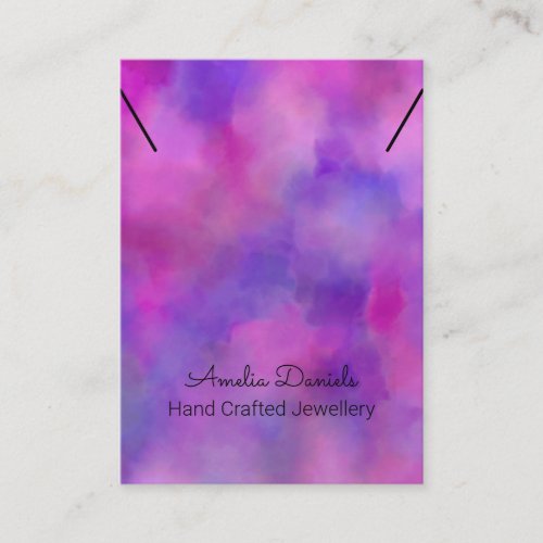 Purple Watercolour Necklace Pendant Display Business Card