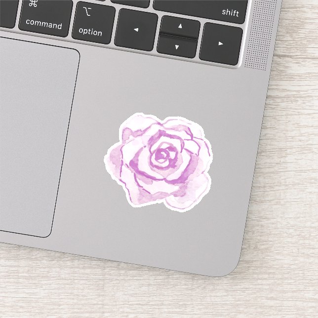 Purple Watercolour Rose Sticker (Detail)