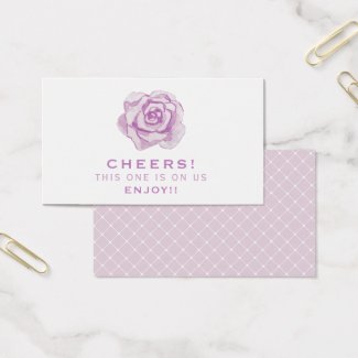 Purple Watercolour Rose | Wedding Drink Ticket