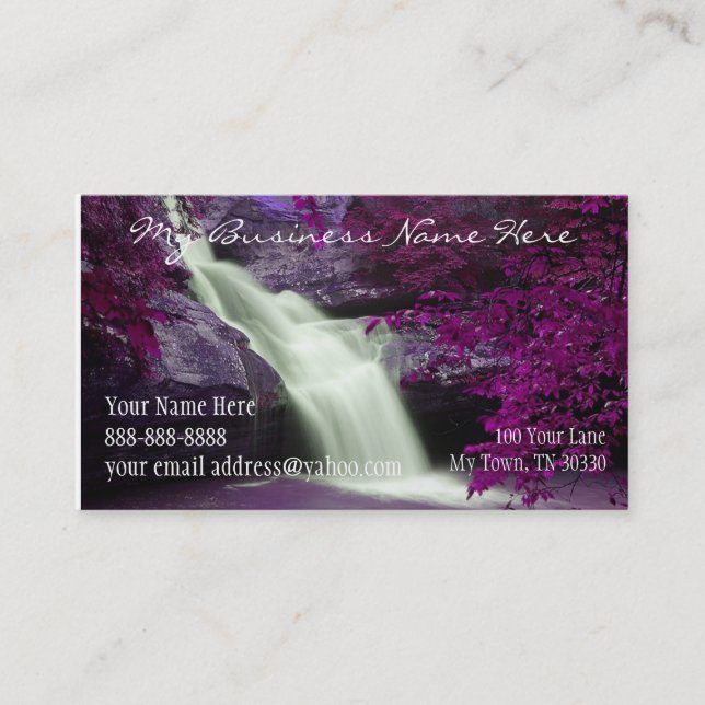 Purple Waterfall Business Card (Front)