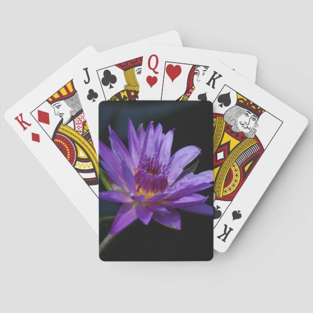 Purple Waterlily Lotus Playing Cards (Back)