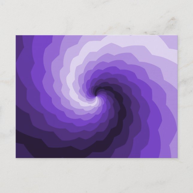 Purple Wave Abstract Digital Design Postcard (Front)