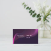 Purple Wave Beauty Salon business card (Standing Front)