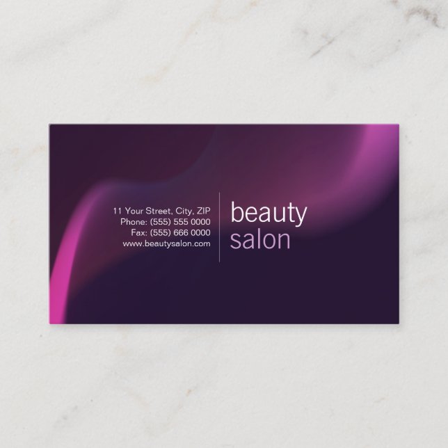 Purple Wave Beauty Salon business card (Front)