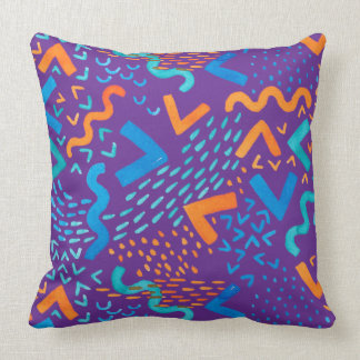 Purple Wave Bright Abstract Watercolor Patterns Throw Pillow