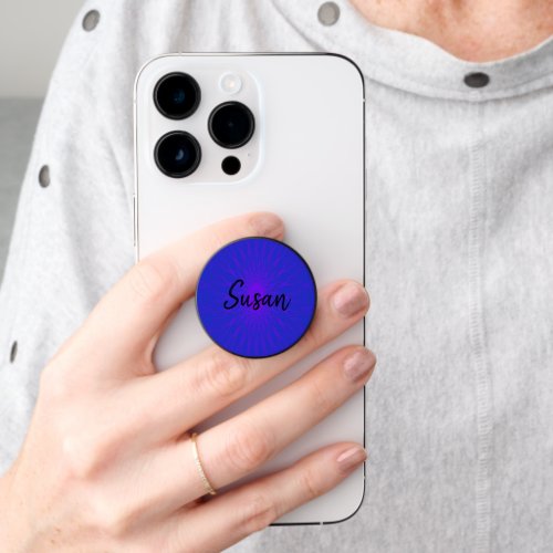 Purple wave lines customizable PopSocket