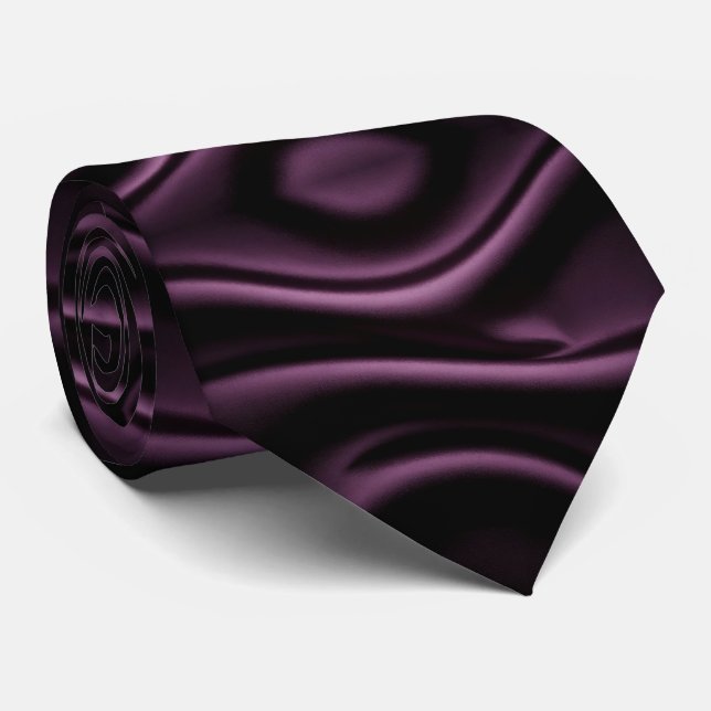 Purple Wave Neck Tie (Rolled)
