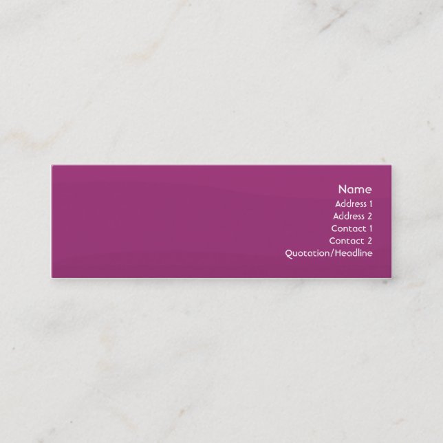 Purple Wave - Skinny Mini Business Card (Front)