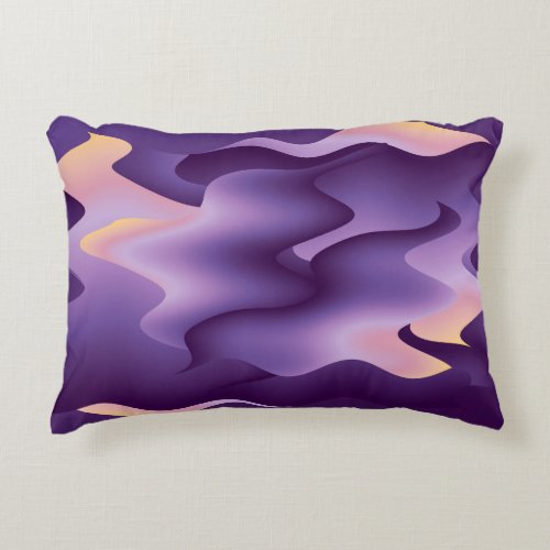 Purple waves accent pillow