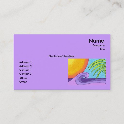 Customizable Purple Waves at Sunset Business Card Template