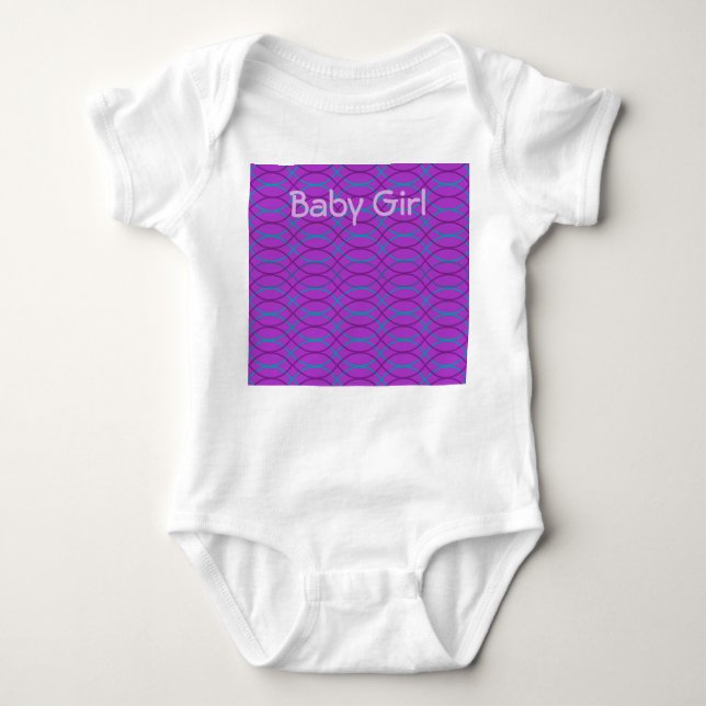Purple Waves  Baby Bodysuit (Front)