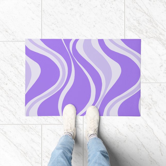Purple Waves Door Mat (Indoor)