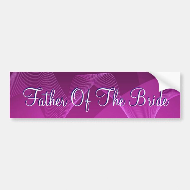 Purple Waves Father Of The Bride Bumper Sticker (Front)