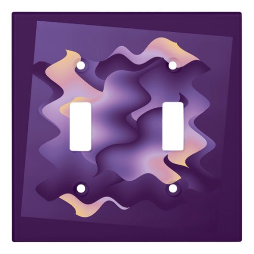Purple waves light switch cover