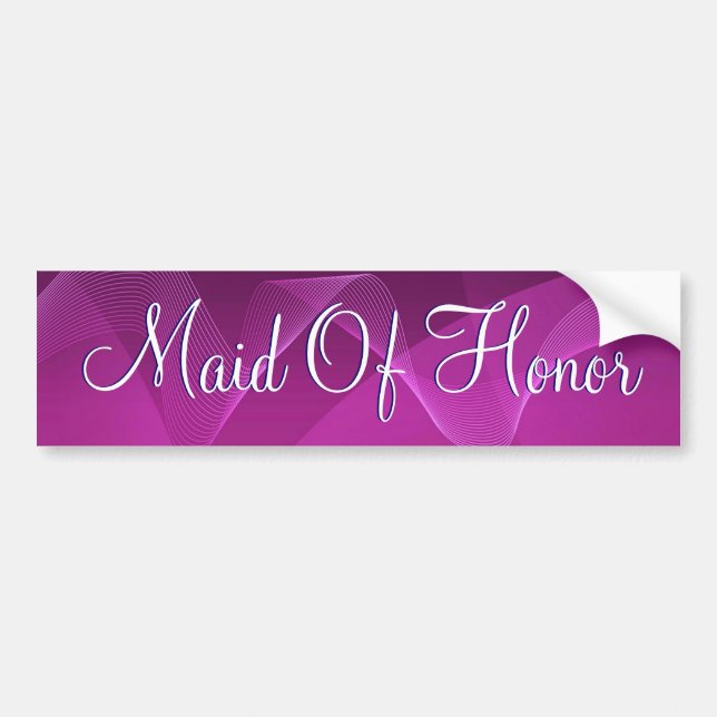 Purple Waves Maid Of Honor Bumper Sticker (Front)