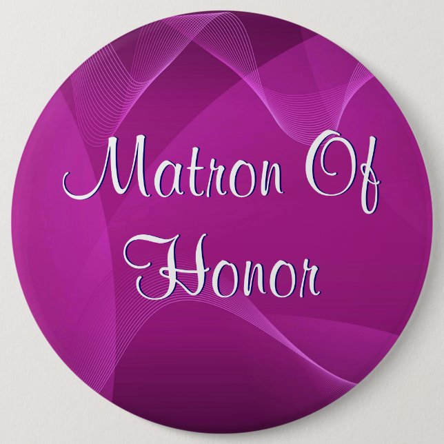 Purple Waves Matron Of Honor Button (Front)
