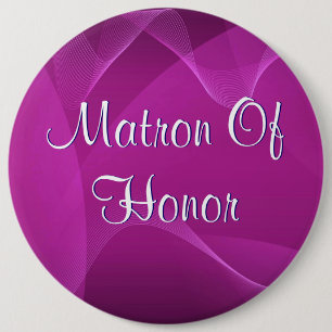 Purple Waves Matron Of Honor Button
