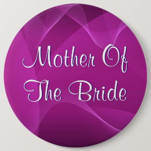 Purple Waves Mother Of The Bride Pinback Button