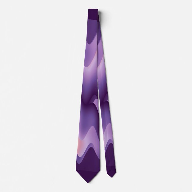 Purple waves neck tie (Front)