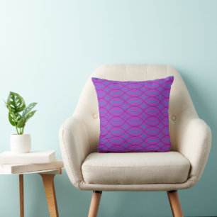 Purple Waves Throw Pillow