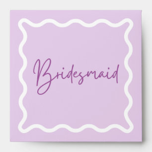 Purple Wavy Aesthetic Bridesmaid Proposal Envelope
