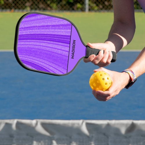 Purple Wavy Glitter Pickleball Paddle