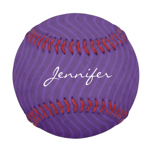 Purple Wavy Lines Pattern Baseball