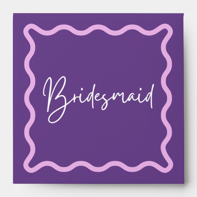 Purple Wavy Minimalist Bridesmaid  Envelope (Front)