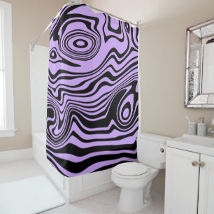 Purple Wavy Striped Shower Curtain or Choose Color