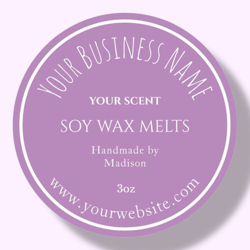 Purple  Wax Melt Business Product Label Sticker