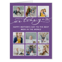 Purple We Love You Mother's Day Photo Collage Big