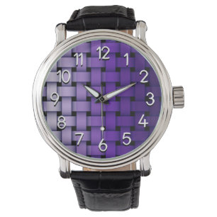 Purple Weave Watch w Vintage Leather Strap