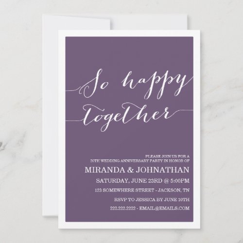 Purple Wedding Anniversary Invitations