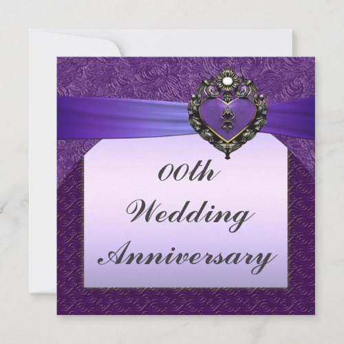 Purple Wedding Anniversary Party Invitation