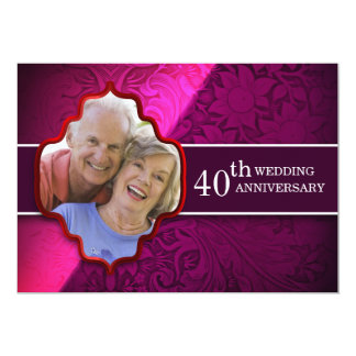 purple wedding anniversary photo invitations