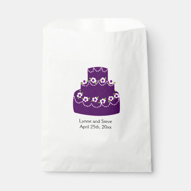 Purple Wedding Cake Favor Bag (Front)