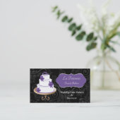 purple Wedding Cake makers business Cards (Standing Front)