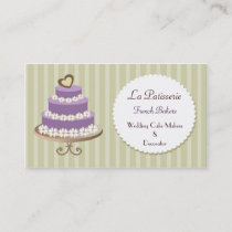 purple Wedding Cake makers business Cards