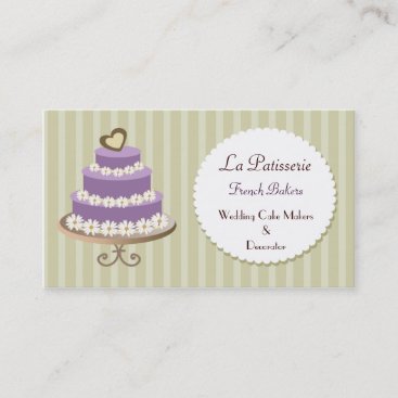 purple Wedding Cake makers business Cards