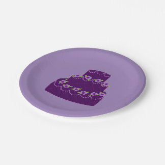 Purple Wedding Cake Paper Plates