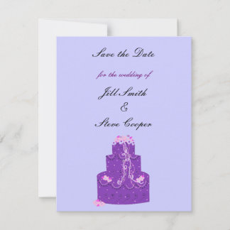Purple Wedding Cake Save the Date