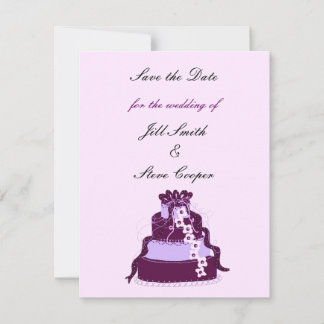Purple Wedding Cake Save the Date