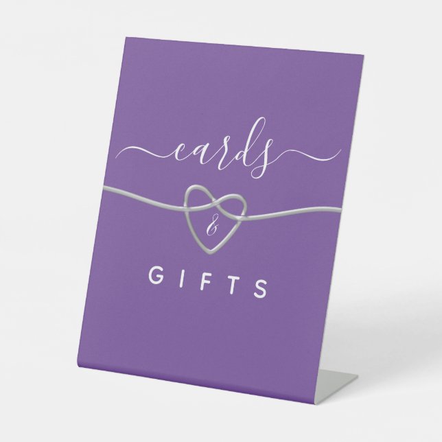Purple Wedding Cards and Gifts Sign (Front)