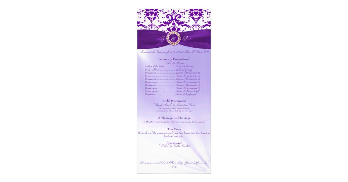 Purple Wedding Ceremony Program | Zazzle