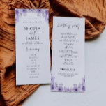 Purple Wedding Ceremony Program Template<br><div class="desc">Walk your loved ones through every step of your ceremony with our Wedding Programs Template. The names of you and your partner swirl at the top of every card with your unforgettable moments. Match your wedding theme perfectly when you customize with endless combinations of colors and fonts!</div>