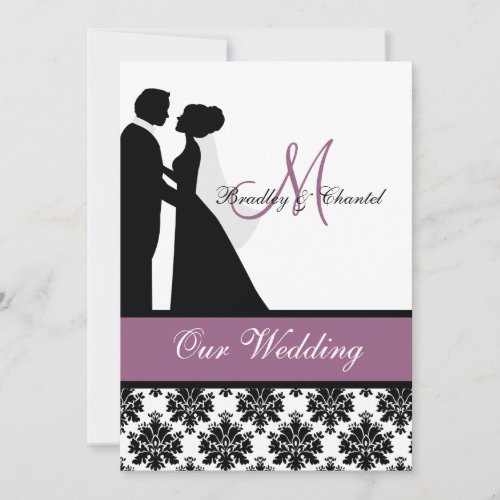 Purple Wedding Couple Wedding Invitation