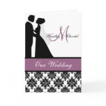 Purple Wedding Couple Wedding Invite Greeting Card