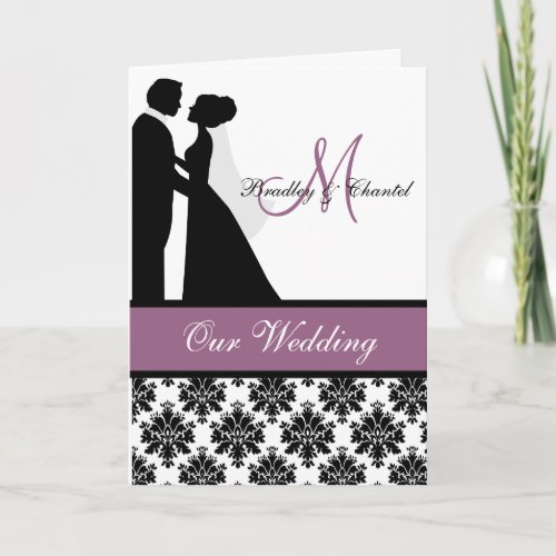 Purple Wedding Couple Wedding Invite Greeting Card