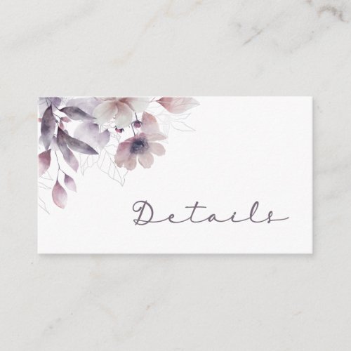 Purple Wedding Enclosure Card